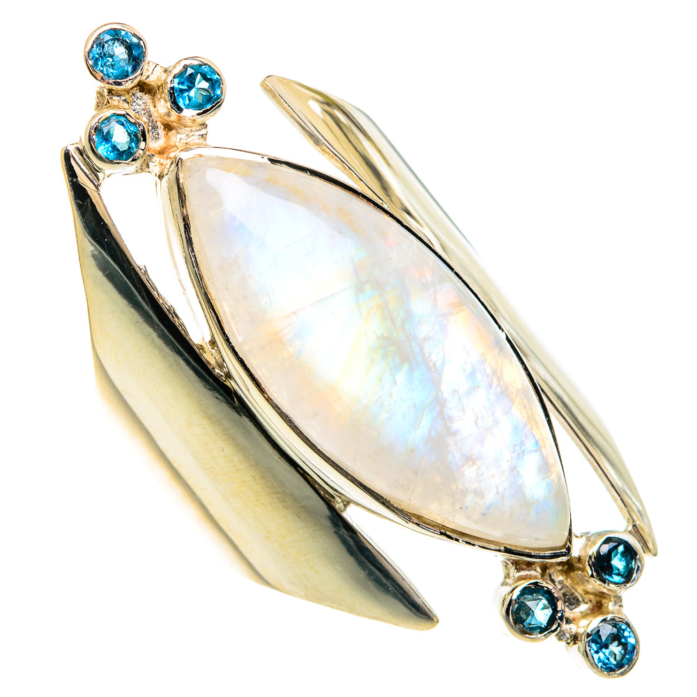 Rainbow Moonstone Rings handcrafted by Ana Silver Co - RING82438
