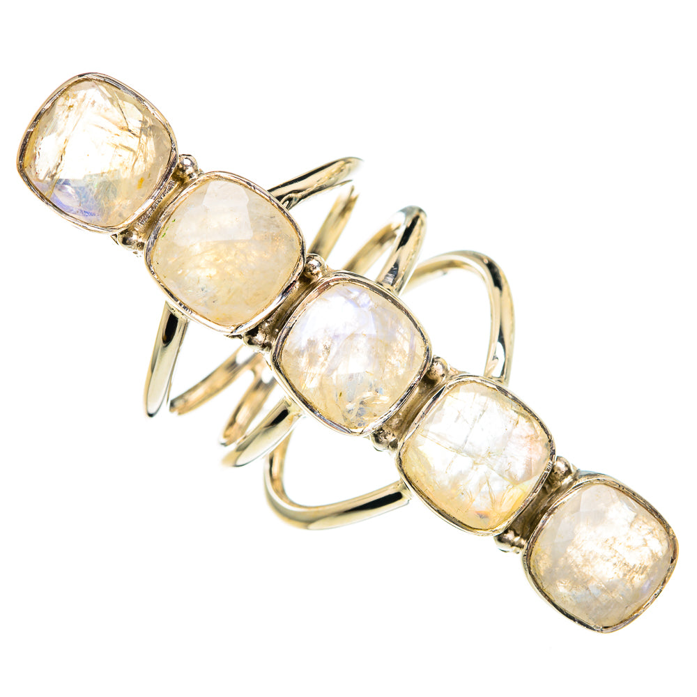 Rainbow Moonstone Rings handcrafted by Ana Silver Co - RING82440