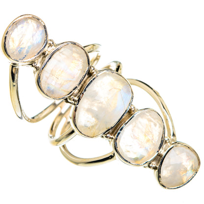 Rainbow Moonstone Rings handcrafted by Ana Silver Co - RING82441