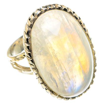 Rainbow Moonstone Rings handcrafted by Ana Silver Co - RING82450