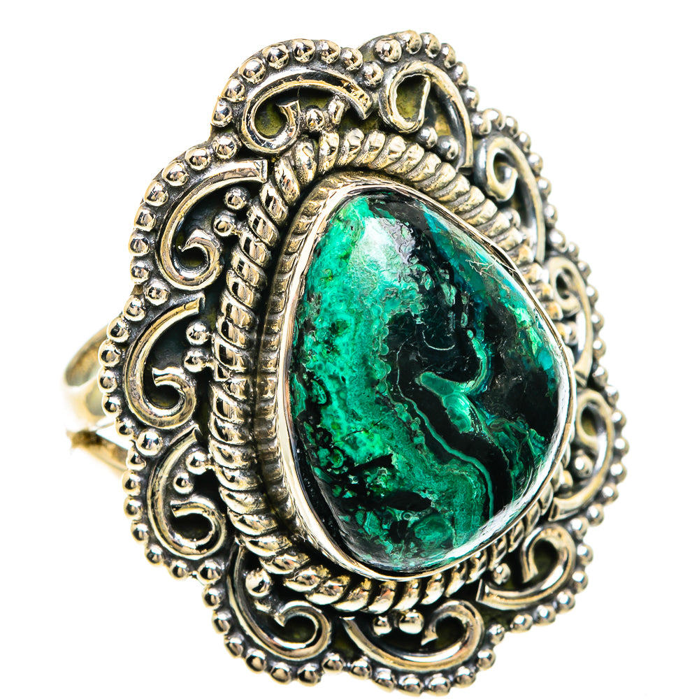 Malachite In Chrysocolla Rings handcrafted by Ana Silver Co - RING82470
