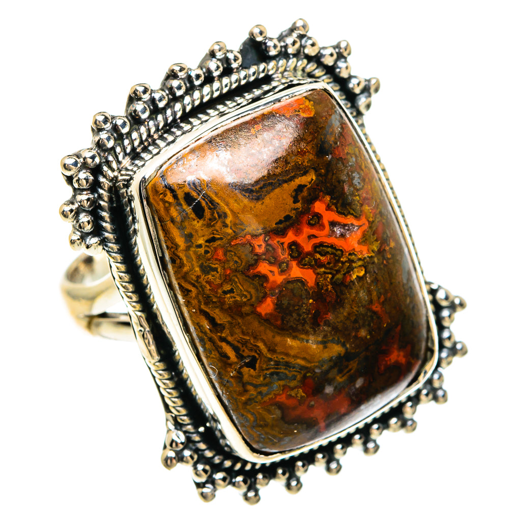 Crazy Lace Agate Rings handcrafted by Ana Silver Co - RING82472 - Photo 2