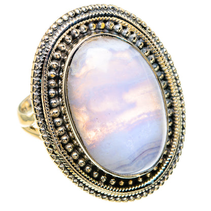 Blue Lace Agate Rings handcrafted by Ana Silver Co - RING82487