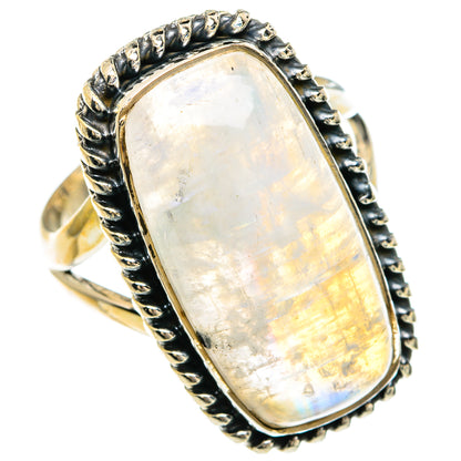 Rainbow Moonstone Rings handcrafted by Ana Silver Co - RING82488
