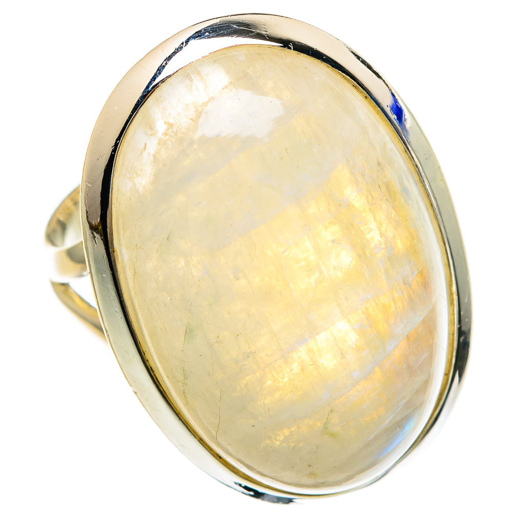 Rainbow Moonstone Rings handcrafted by Ana Silver Co - RING82490