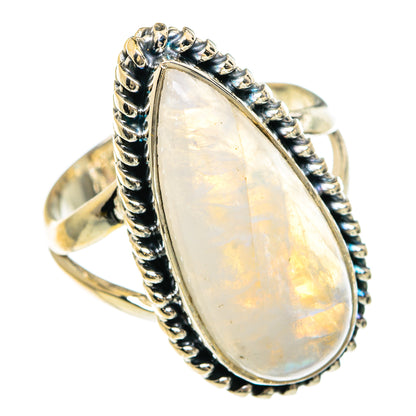 Rainbow Moonstone Rings handcrafted by Ana Silver Co - RING82493