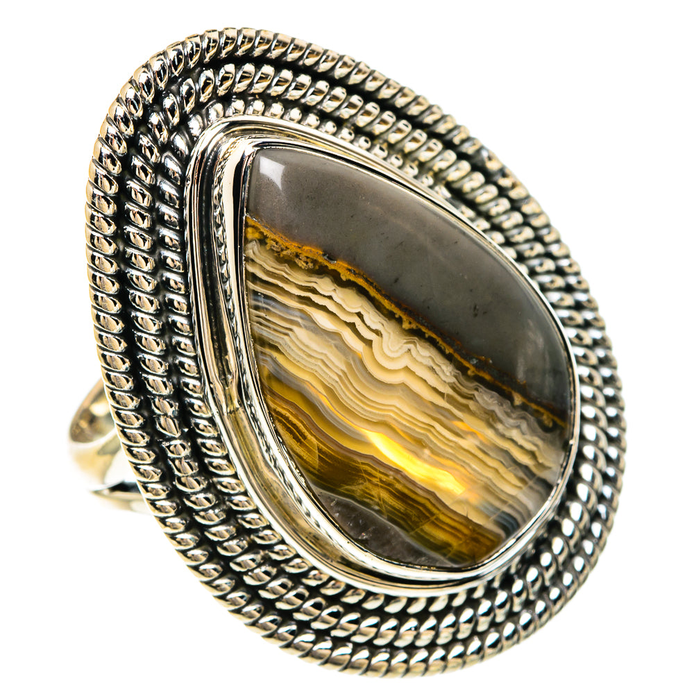 Laguna Lace Agate Rings handcrafted by Ana Silver Co - RING82518