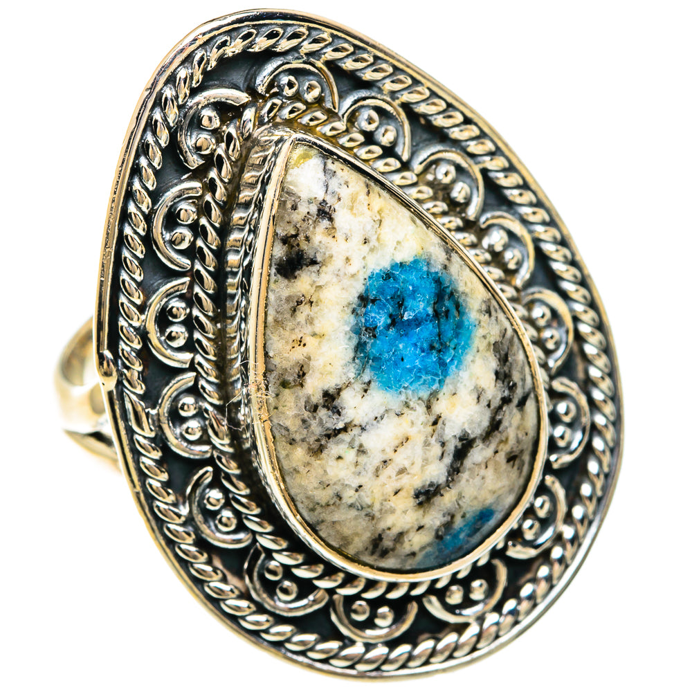 K2 Blue Azurite Rings handcrafted by Ana Silver Co - RING82565