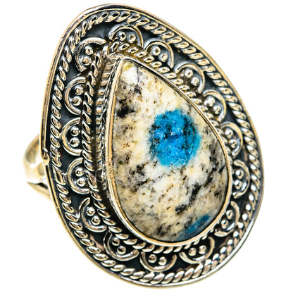 K2 Blue Azurite Rings handcrafted by Ana Silver Co - RING82565