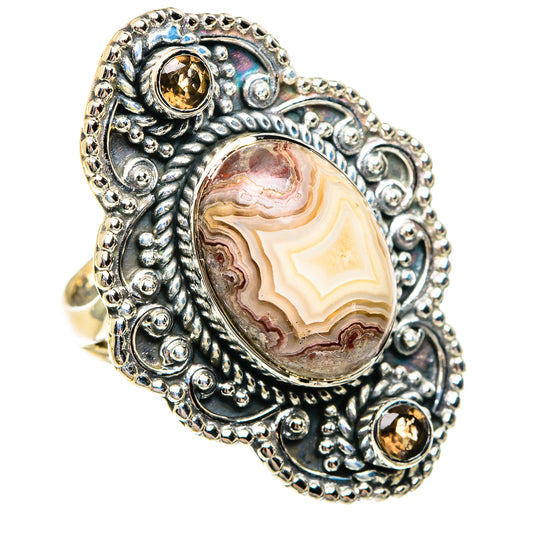 Laguna Lace Agate Rings handcrafted by Ana Silver Co - RING82586