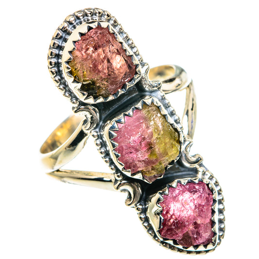 Watermelon Tourmaline Rings handcrafted by Ana Silver Co - RING82592