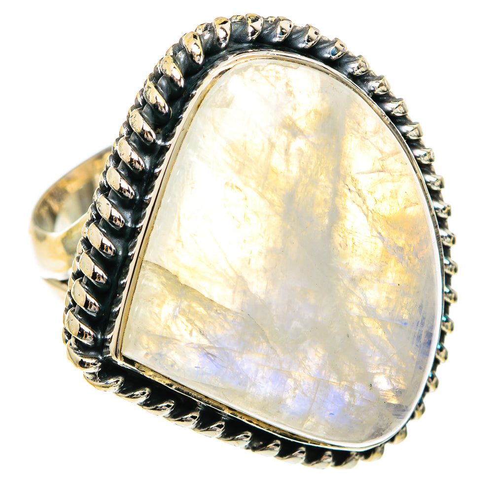 Rainbow Moonstone Rings handcrafted by Ana Silver Co - RING82599