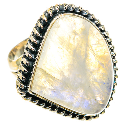 Rainbow Moonstone Rings handcrafted by Ana Silver Co - RING82599