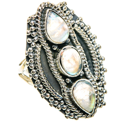 Rianbow Moonstone Rings handcrafted by Ana Silver Co - RING82600