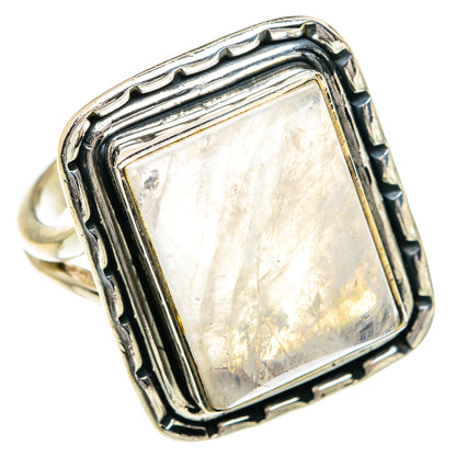 Rainbow Moonstone Rings handcrafted by Ana Silver Co - RING82601