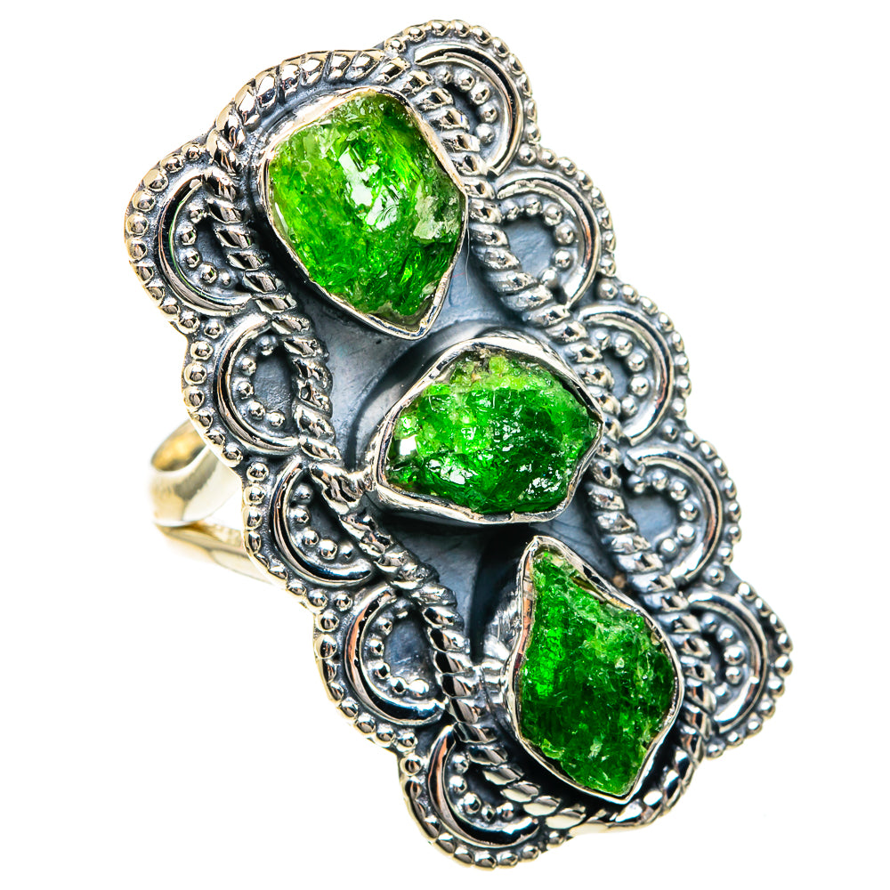 Chrome Diopside Rings handcrafted by Ana Silver Co - RING82614