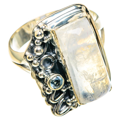 Rainbow Moonstone Rings handcrafted by Ana Silver Co - RING82627