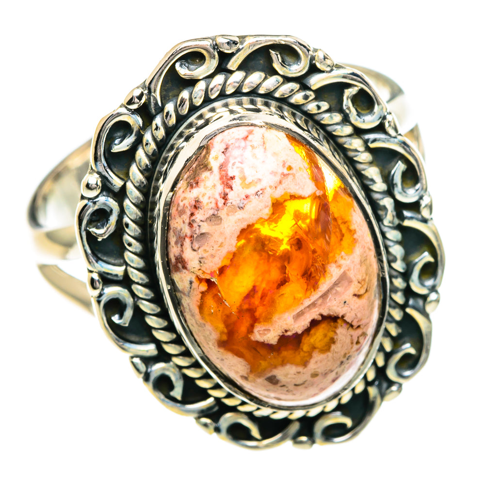 Mexican Fire Opal Rings handcrafted by Ana Silver Co - RING82666