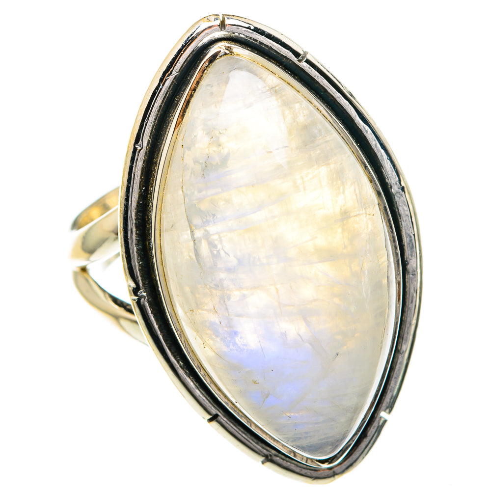 Rainbow Moonstone Rings handcrafted by Ana Silver Co - RING82724