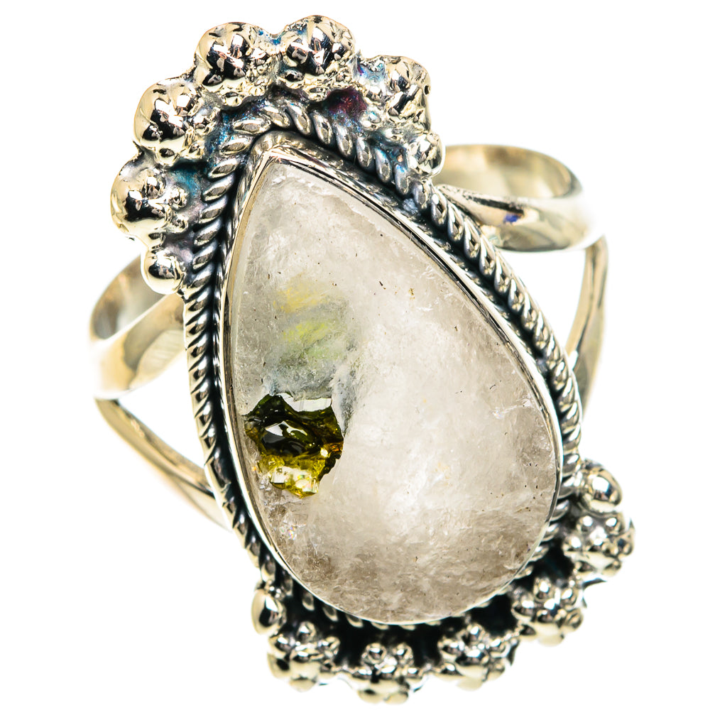 Green Quartz Crystal Rings handcrafted by Ana Silver Co - RING82752