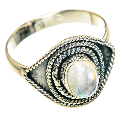 Rainbow Moonstone Rings handcrafted by Ana Silver Co - RING82754
