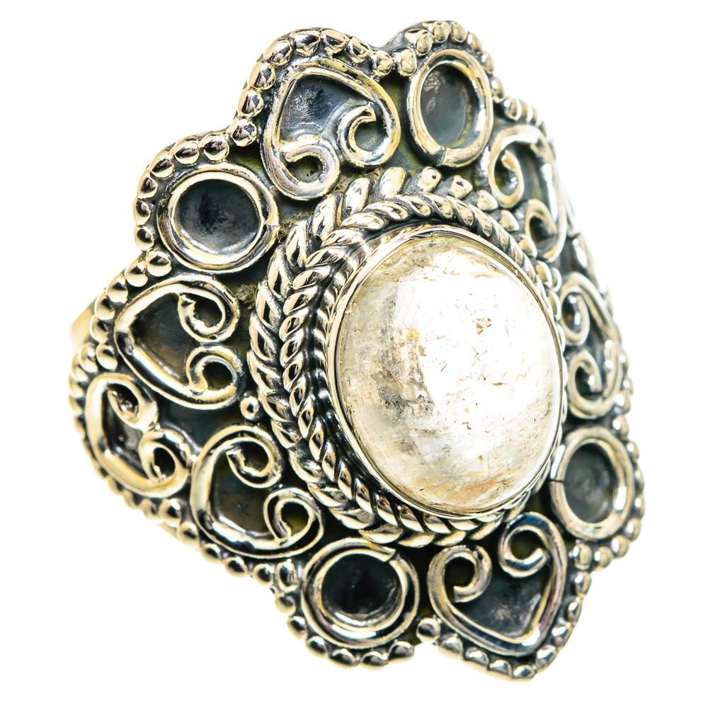 Rainbow Moonstone Rings handcrafted by Ana Silver Co - RING82780