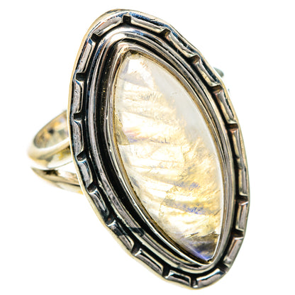 Rainbow Moonstone Rings handcrafted by Ana Silver Co - RING82813
