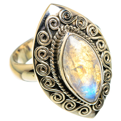 Rainbow Moonstone Rings handcrafted by Ana Silver Co - RING82862