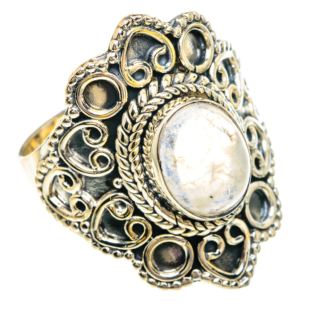 Rainbow Moonstone Rings handcrafted by Ana Silver Co - RING82889