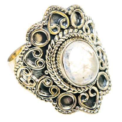 Rainbow Moonstone Rings handcrafted by Ana Silver Co - RING82889