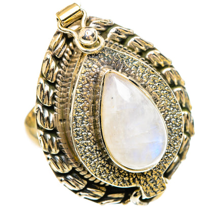 Rainbow Moonstone Rings handcrafted by Ana Silver Co - RING82923