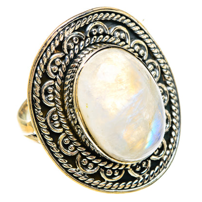 Rainbow Moonstone Rings handcrafted by Ana Silver Co - RING82925
