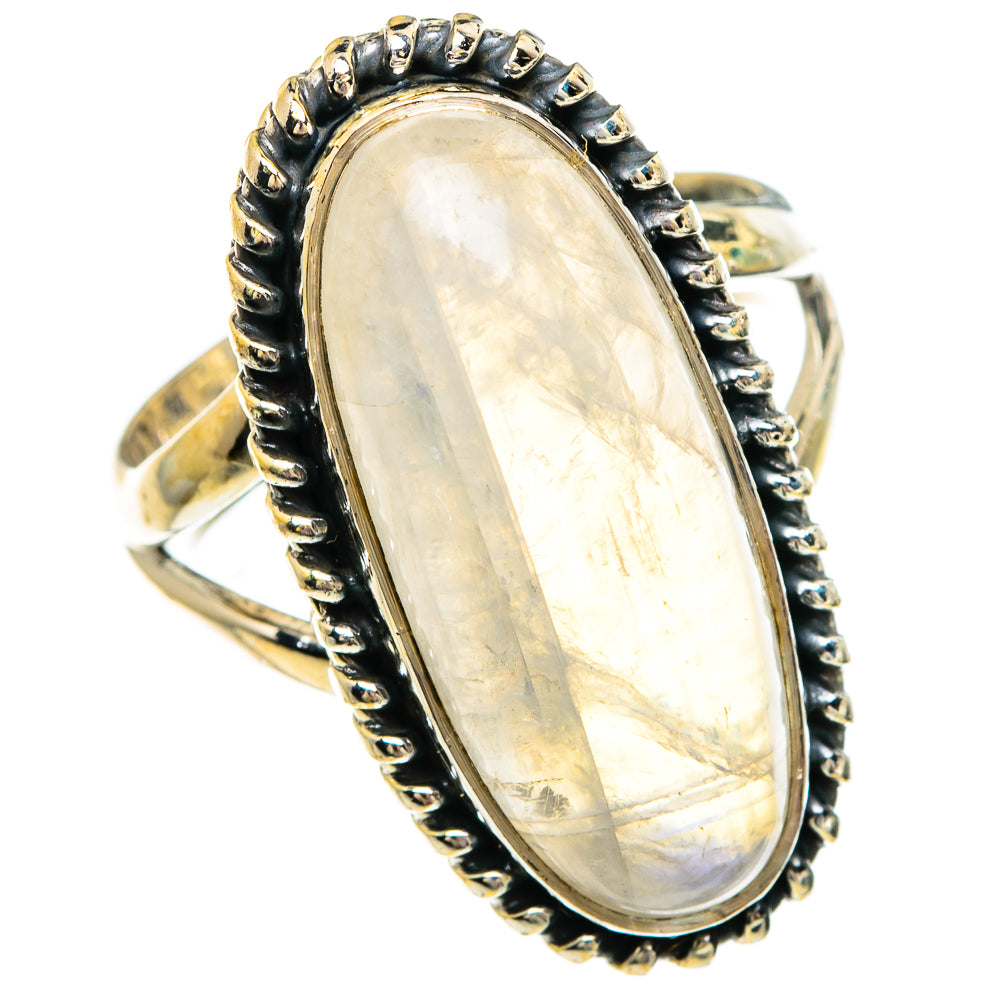 Rainbow Moonstone Rings handcrafted by Ana Silver Co - RING82929