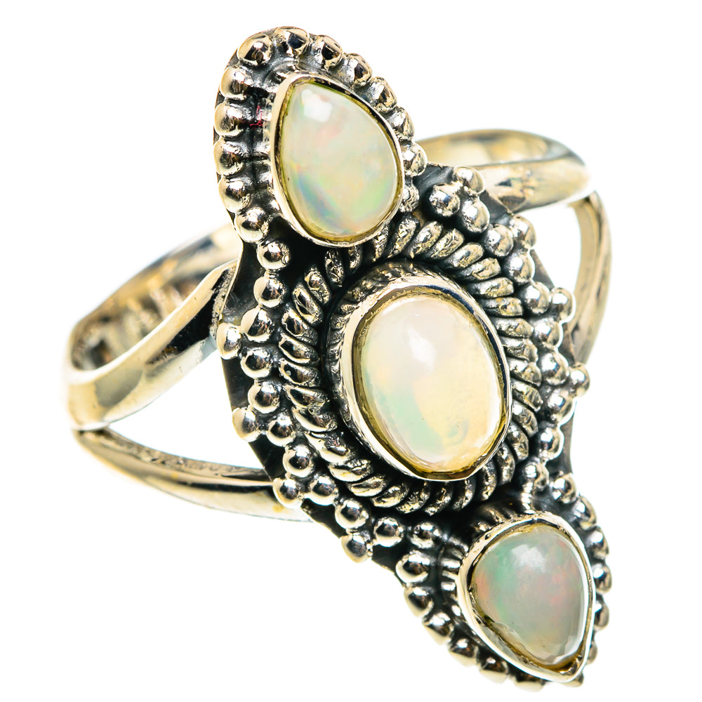 Rainbow Moonstone Rings handcrafted by Ana Silver Co - RING82995