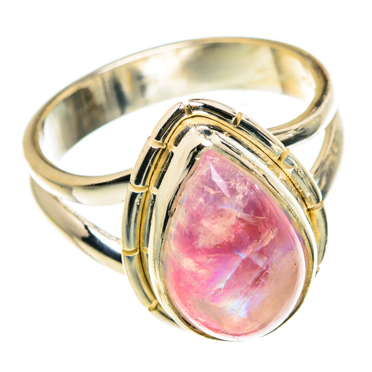 Pink Moonstone Rings handcrafted by Ana Silver Co - RING83014