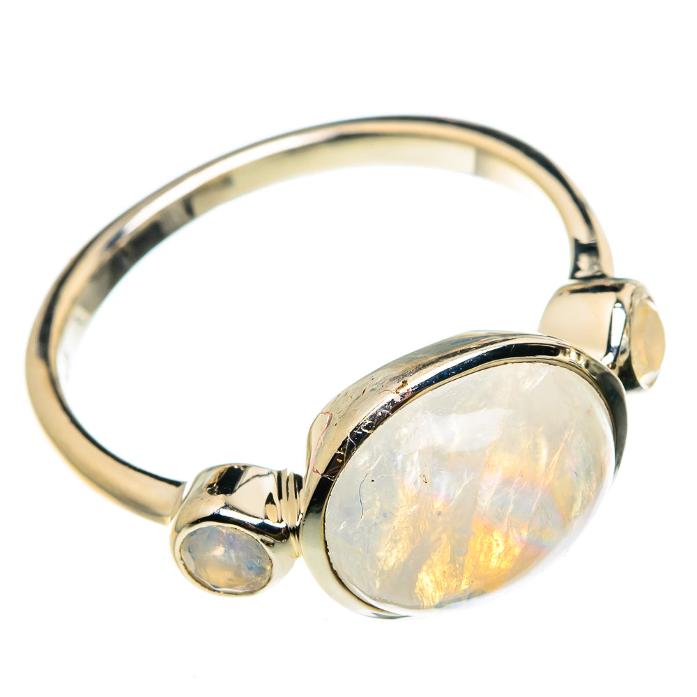 Rainbow Moonstone Rings handcrafted by Ana Silver Co - RING83022