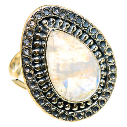 Rainbow Moonstone Rings handcrafted by Ana Silver Co - RING83055