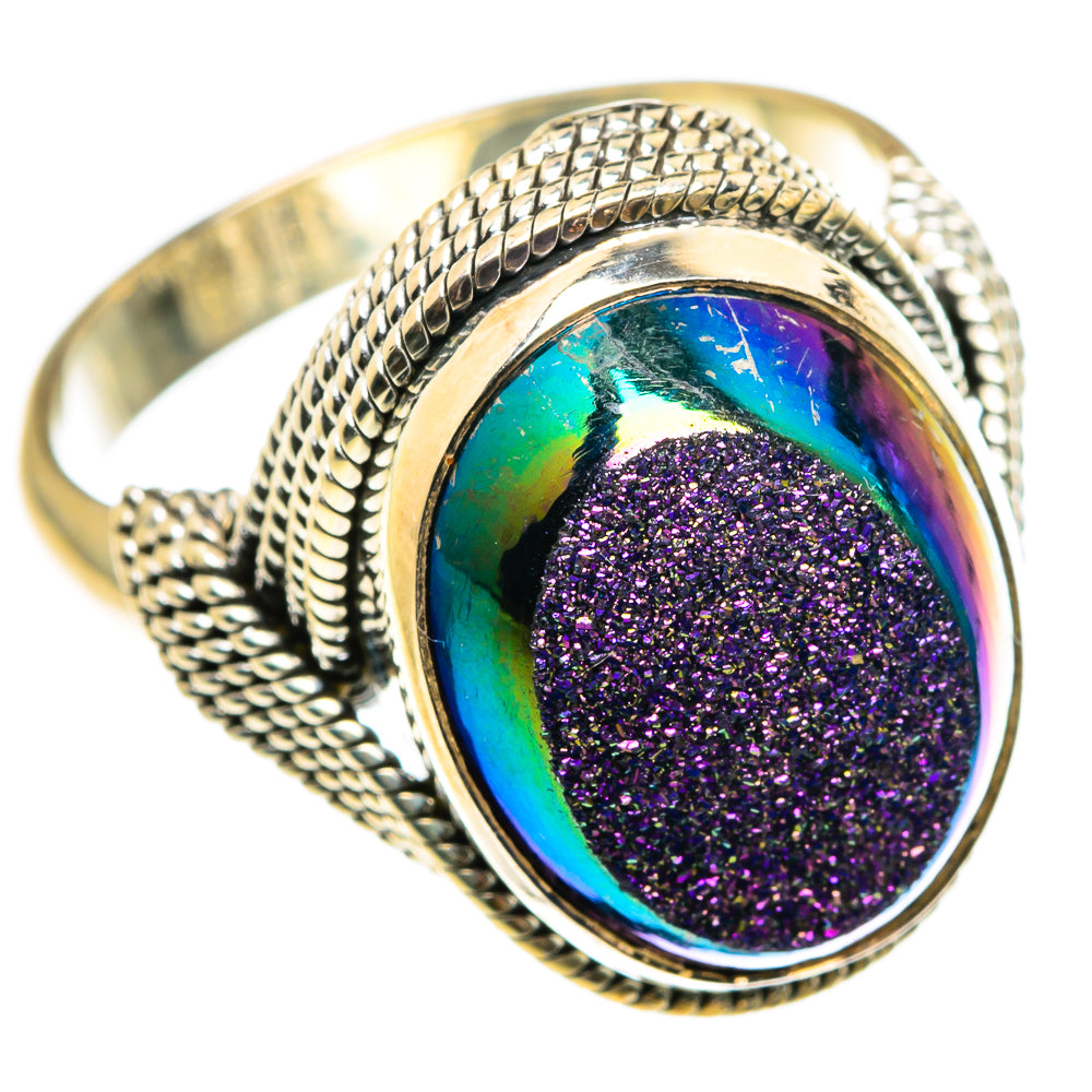 Titanium Druzy Rings handcrafted by Ana Silver Co - RING83080