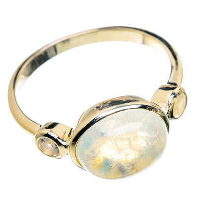 Rainbow Moonstone Rings handcrafted by Ana Silver Co - RING83087