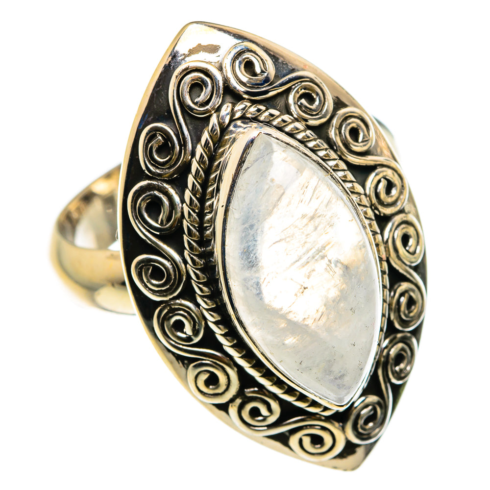 Rainbow Moonstone Rings handcrafted by Ana Silver Co - RING83088