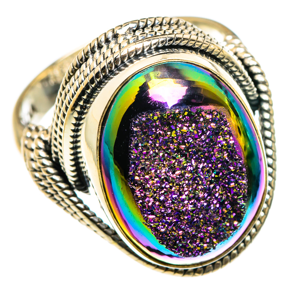 Titanium Druzy Rings handcrafted by Ana Silver Co - RING83114