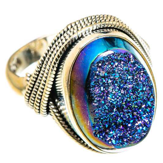 Titanium Druzy Rings handcrafted by Ana Silver Co - RING83125