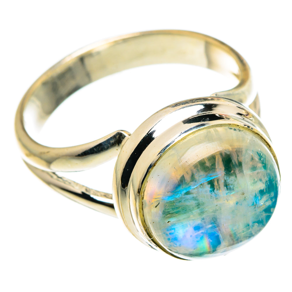 Rainbow Moonstone Rings handcrafted by Ana Silver Co - RING83131