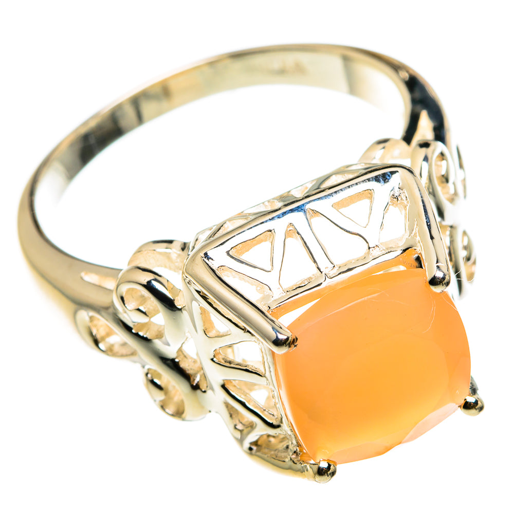 Peach Moonstone Rings handcrafted by Ana Silver Co - RING83137