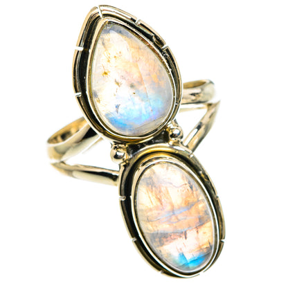 Rainbow Moonstone Rings handcrafted by Ana Silver Co - RING83149