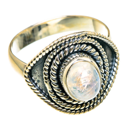 Rainbow Moonstone Rings handcrafted by Ana Silver Co - RING83150