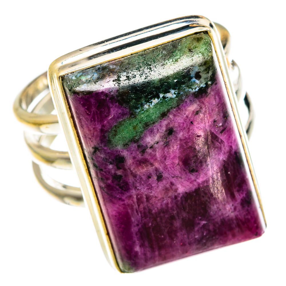 Ruby Zoisite Rings handcrafted by Ana Silver Co - RING83210