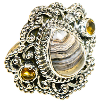 Laguna Lace Agate Rings handcrafted by Ana Silver Co - RING83217