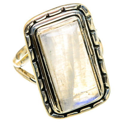 Rainbow Moonstone Rings handcrafted by Ana Silver Co - RING83222