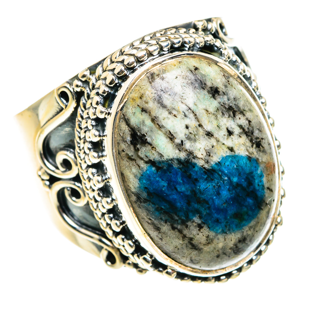 K2 Blue Azurite Rings handcrafted by Ana Silver Co - RING83239